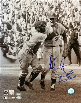 Lot of (2) Jerry Grote/Nolan Ryan & Jerry Grote/Jerry Koosman Signed 1969 World Series Photos (FSC & Ryan Holo)
